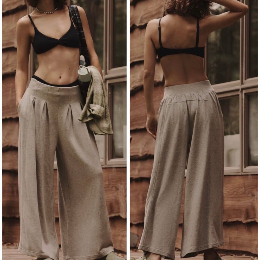 Anthropologie DAILY PRACTICE Fifth Position Wide Leg Sweatpants, S Small